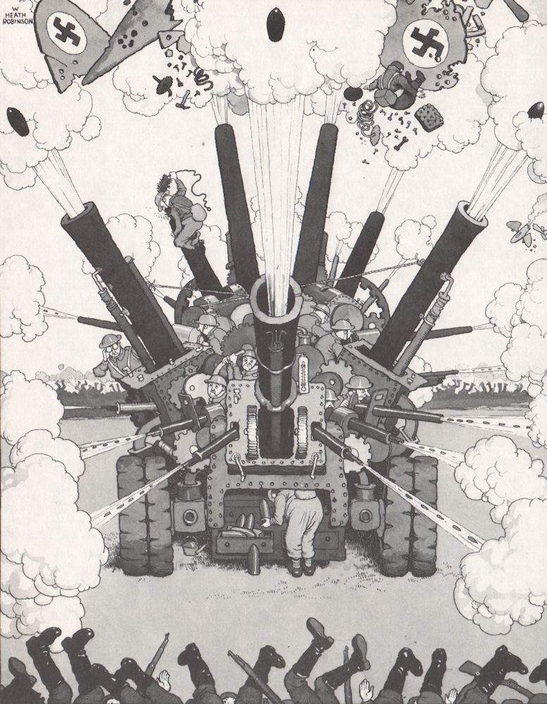 HEATH ROBINSON. Hit or Missler Gun. Second World War 1973 old vintage print